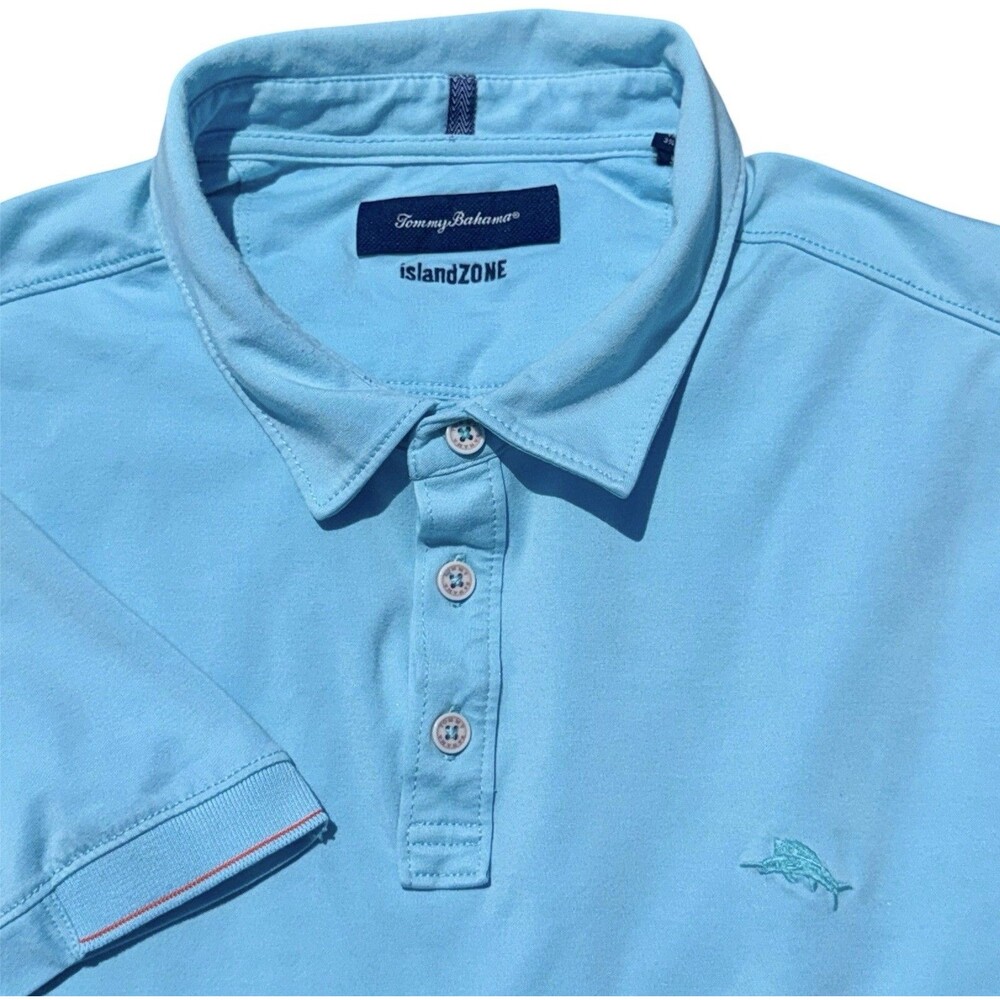 Tommy Bahama Shirt Mens Size XXL Blue Islandzone Polo Summer Beach Vacation